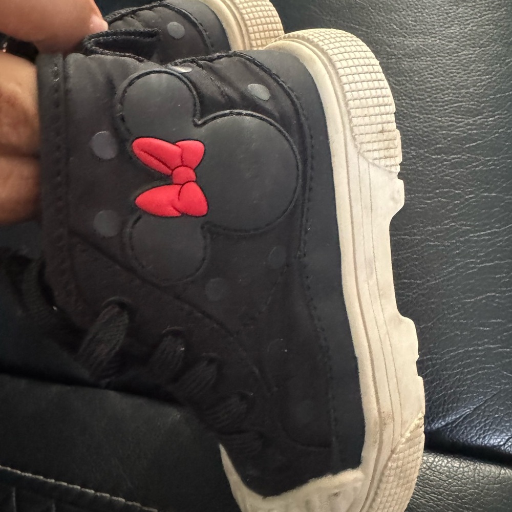 Zara Kids Black Sneakers with Red Bow